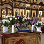Чудотворная икона Курско-Коренная Знамение в кафедральном соборе св.Варвары. Эдмонтон
